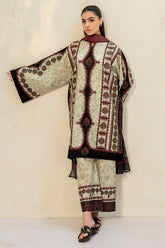 3-PC Unstitched Digital Printed Lawn By Jazmin | USE-9193